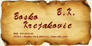 Boško Krejaković vizit kartica